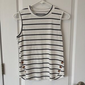 A Classy Chic Boutique Monochrome Striped Tank Top